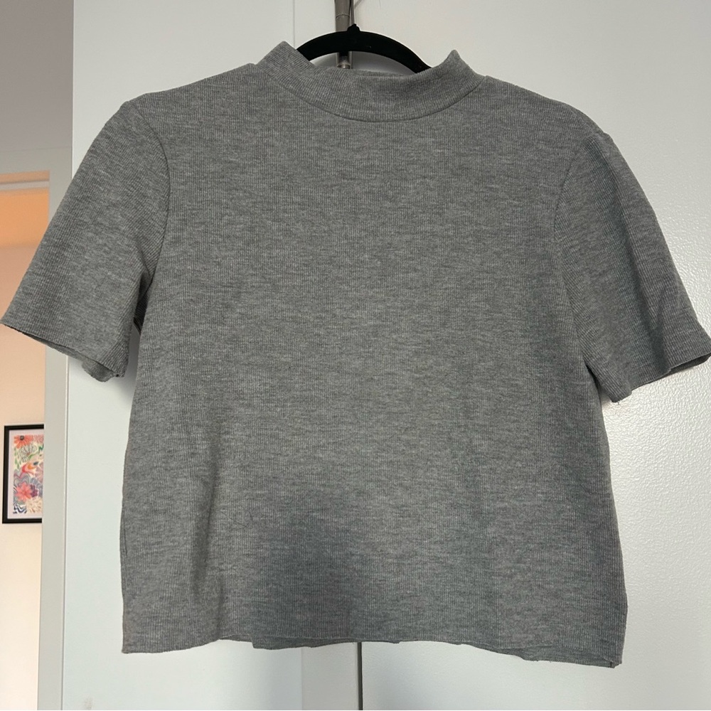 Zara sweater tee shirt with mock neck